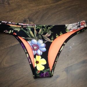 Triangl Cheeky Bikini Bottom Floral Black
